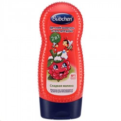Шампунь и гель для душа Bubchen 2 в 1 детский Сладкая малина 230 мл